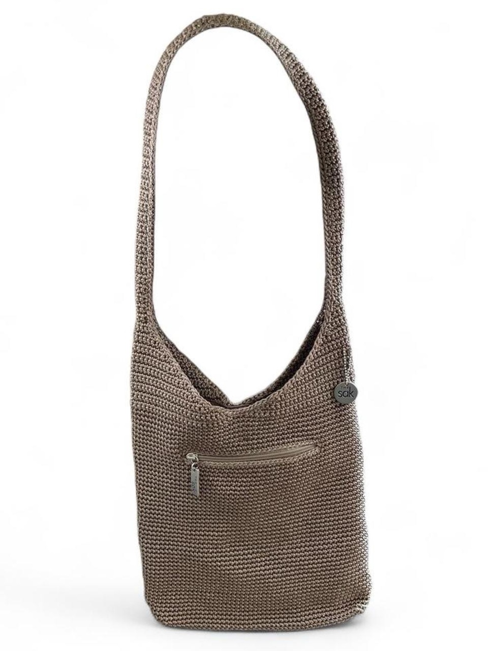 The Sak Crochet Shoulder Bag in Taupe
